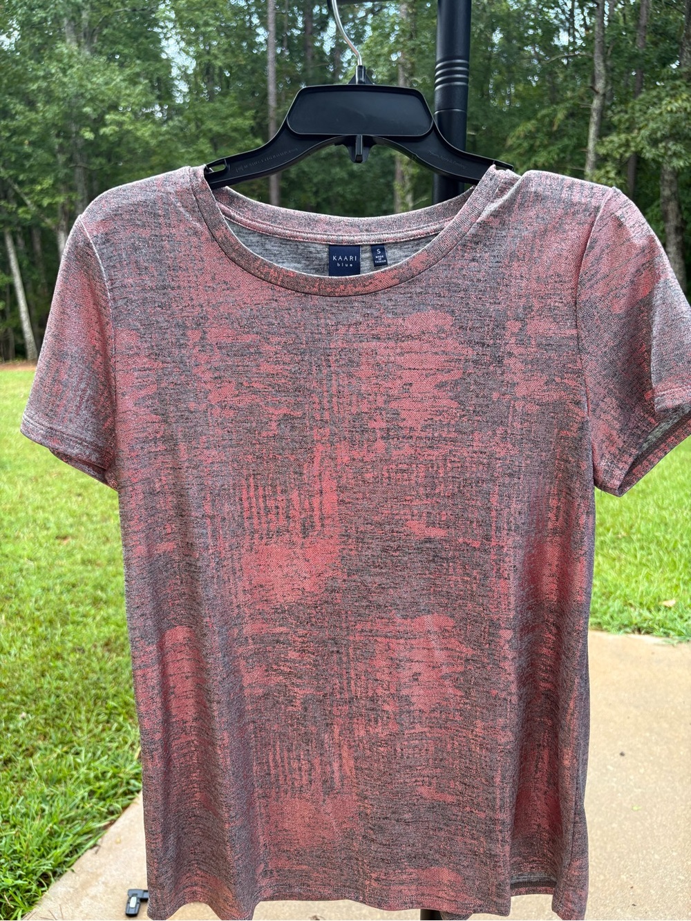 Kaari Blue Heathered Pink and Gray Short-Sleeve Tee